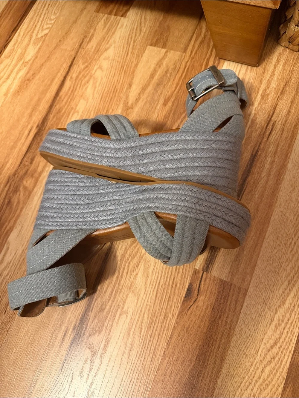 Zodiac Light Blue Wedge Espadrille Sandals